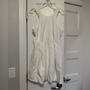 Lulu's White Sleeveless Mini Fit-and-Flare Dress